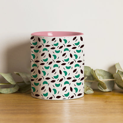 vector leaves pattern design (2) Pattern Lite Pink Handle 330 ml Coffee Mug