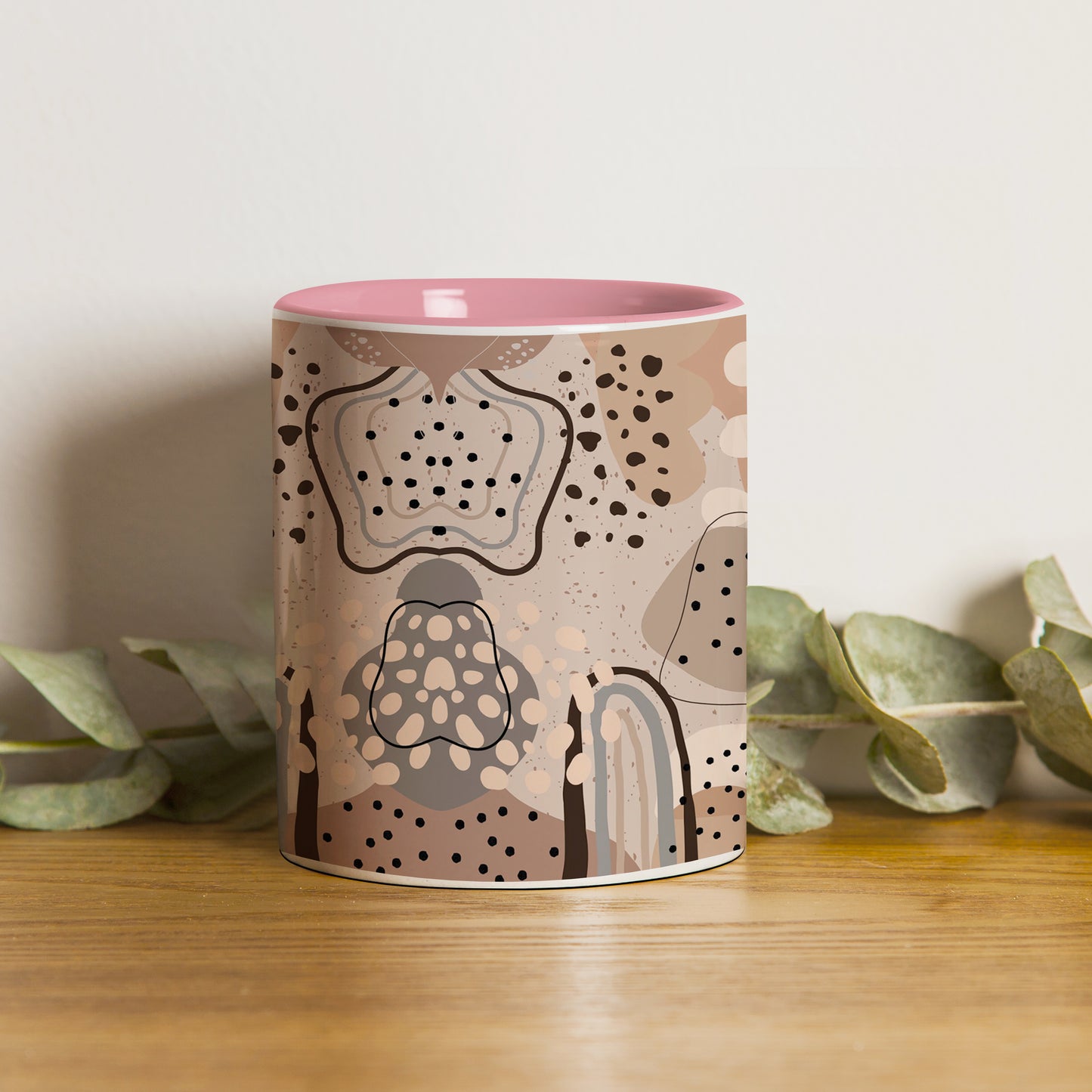 Abstract drawing design Pattern Lite Pink Handle 330 ml Coffee Mug