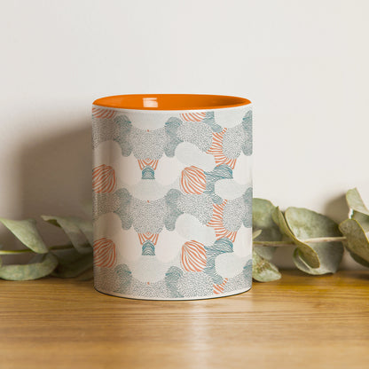 Colorfull hand drawing pattern design Orange Handle 330 ml Coffee Mug