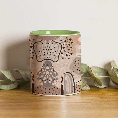Abstract drawing pattern design Lite Green Handle 330 ml Coffee Mug