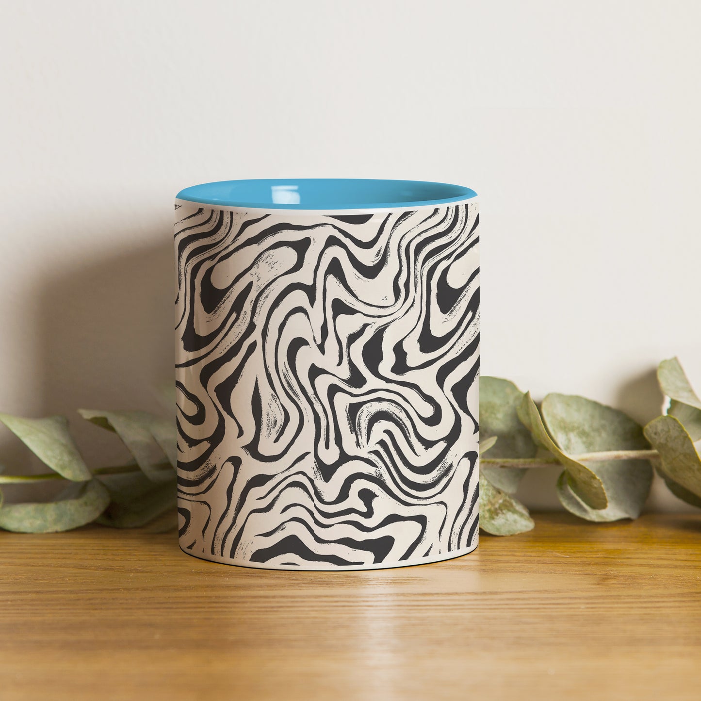 Curated pattern design pattern design Pattern Sky Blue Handle 330 ml Coffee Mug