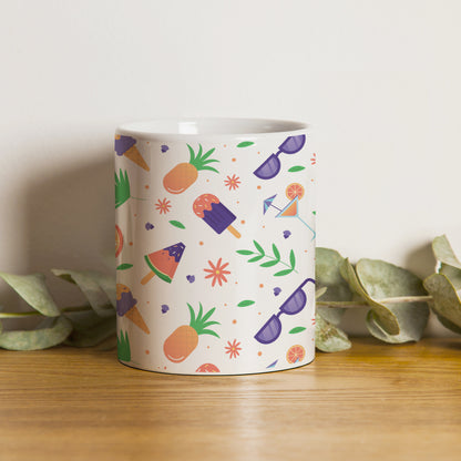 vector Summer pattern design pattern White 330 ml Coffee Mug