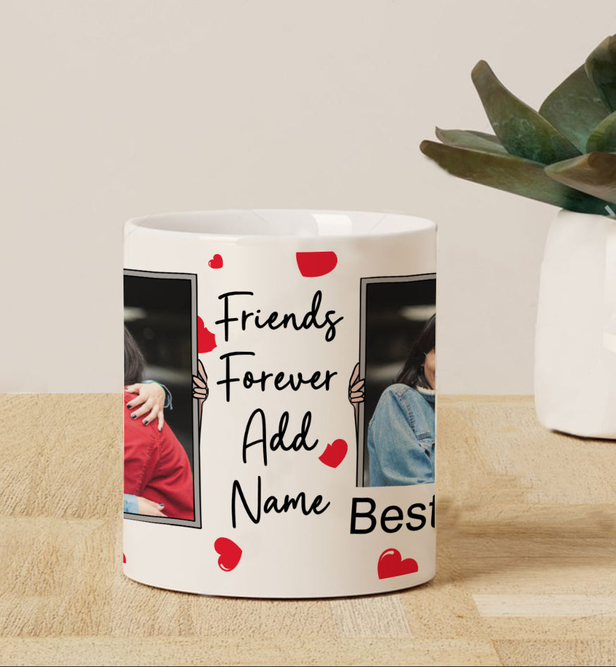 Best Friend forever personalized two photos magic mug 330 ml Coffee Mug