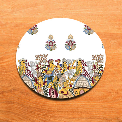 Kalamkari Design Mug and Coaster 330 ml Coffee Mug