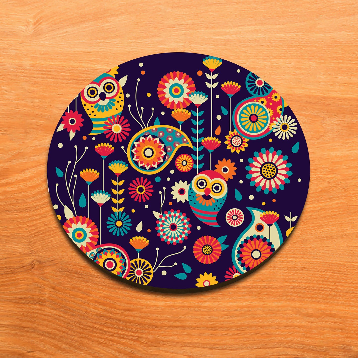 Abstract Owl Pattern Mug and Coaster 330 ml Coffee Mug