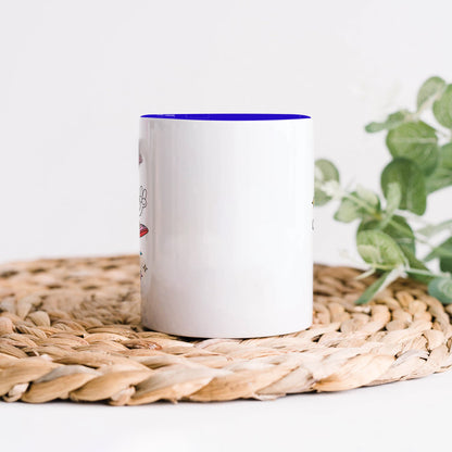 A Cup of Joe design Dark Blue Handle 330 ml Coffee Mug