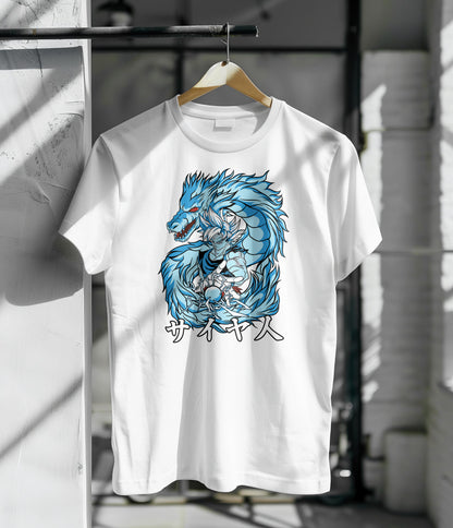 Goku ultra instinct anime Printed White Round Neck Polyester T Shirt for Mens and woman's