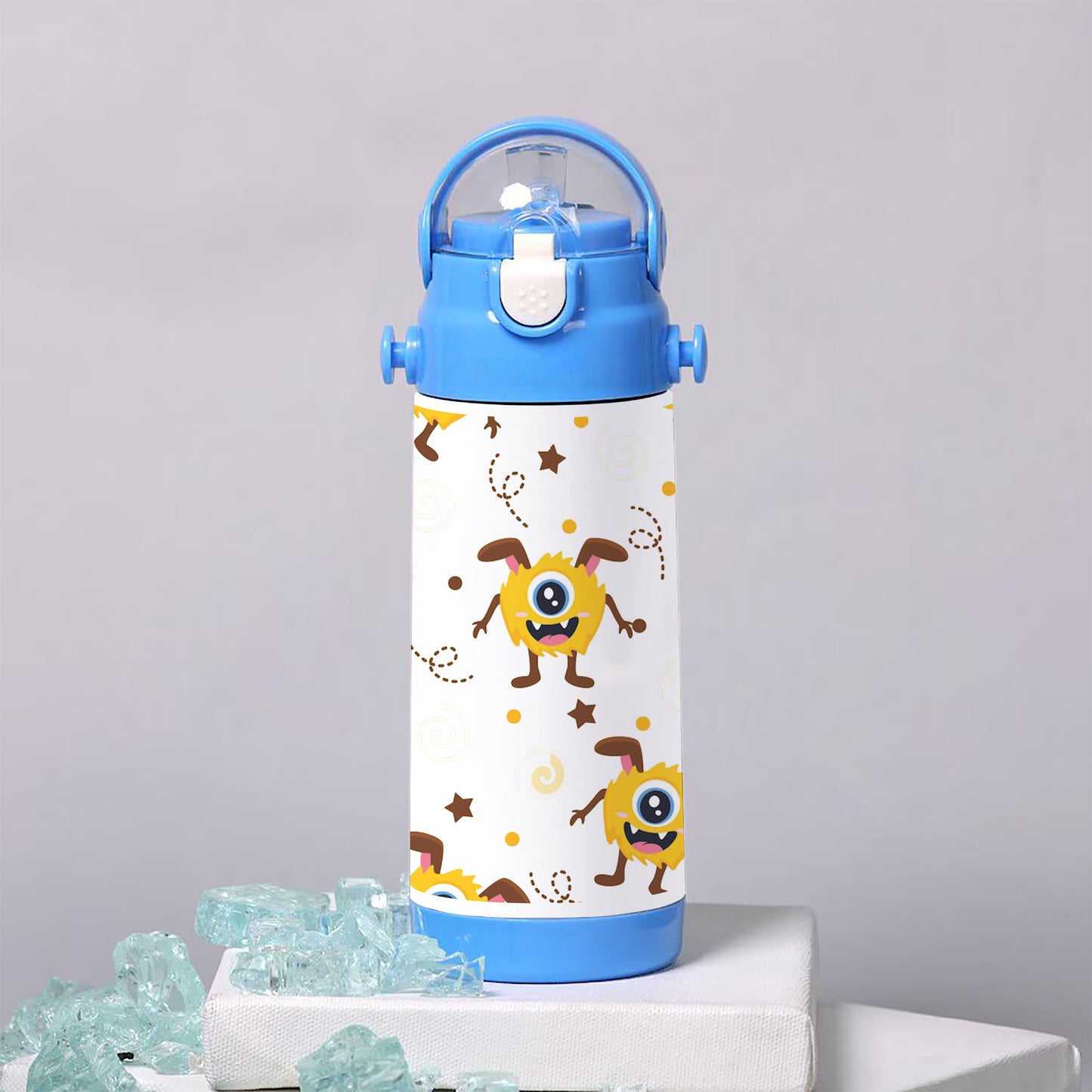 Cute yellow monster art pattern kids 500ml Bottle