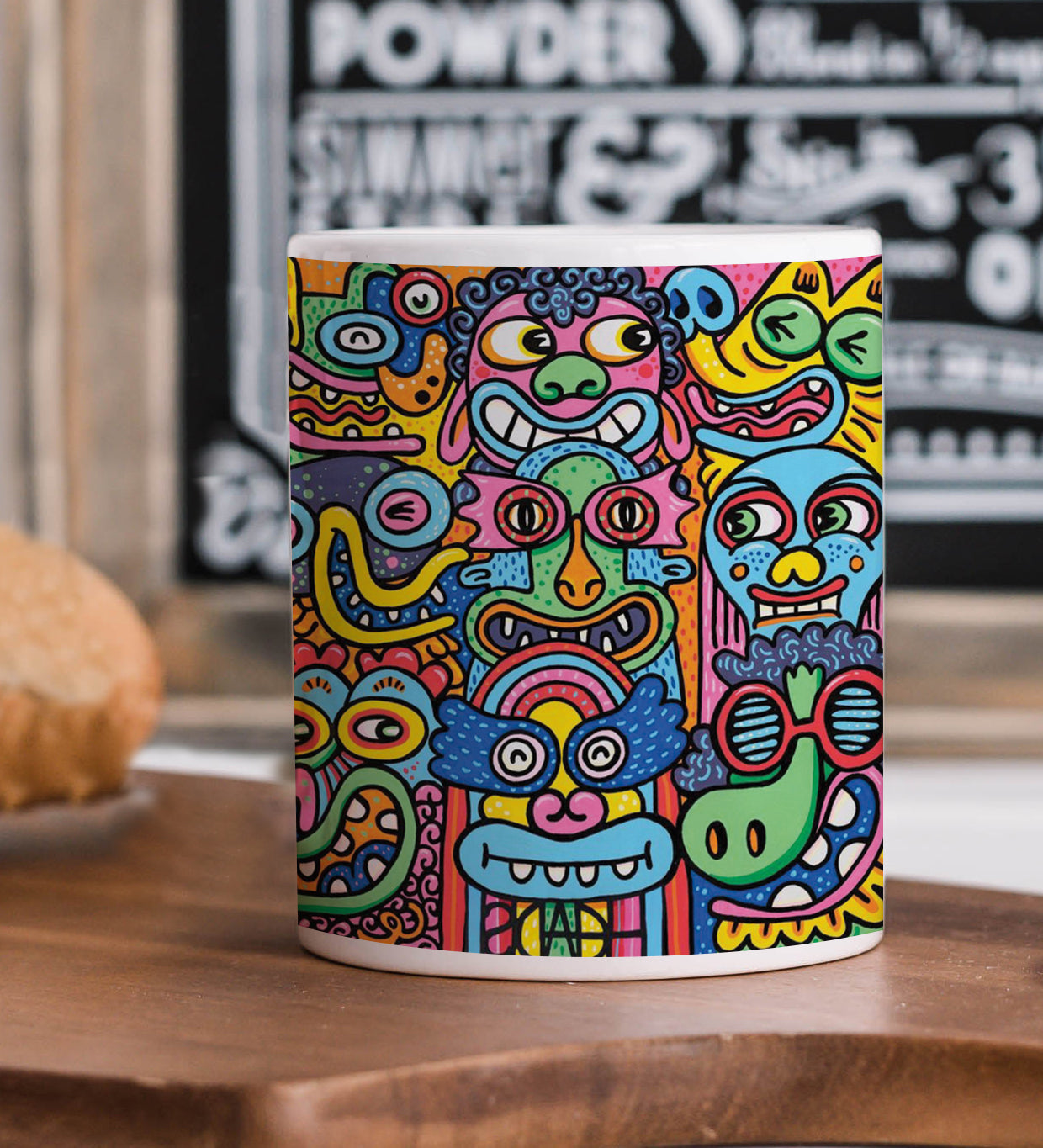 Doodle Art Illustration Mug and Keychain Combo 330 ml Coffee Mug
