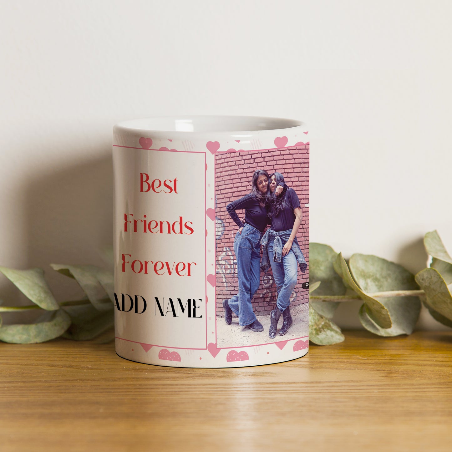 Best Friend forever personlized two photos magic mug 330 ml Coffee Mug