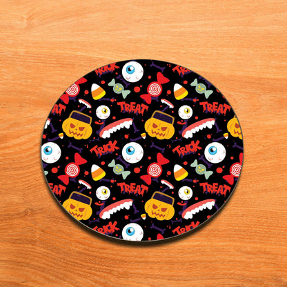 Halloween Pumpkins Pattern Design Full Black 330 ml Coffee Mug with Coaster