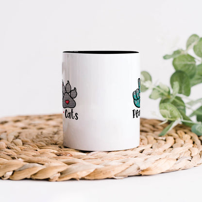 Peace Love cats design 330 ml Coffee Mug