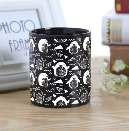 Hand drawn penguin doodle pattern Full Black 330 ml Coffee Mug