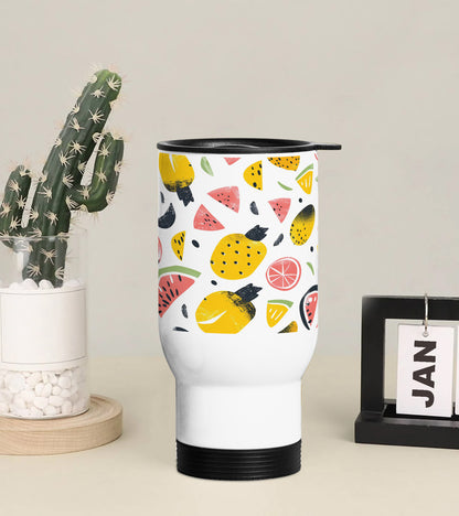 Fruit pattern Printed 350ML Travel MUG