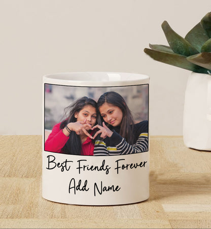 Best Friend forever customized add three photos magic mug 330 ml Coffee Mug