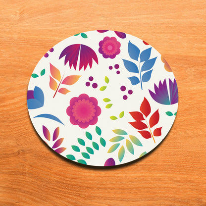 Cartoon Flowers and Leaves Seamless Pattern Mug and Coaster 330 ml Coffee Mug