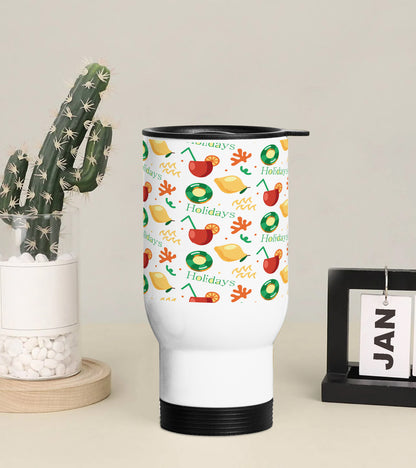 Holiday beach pattern Printed 350ML Travel MUG