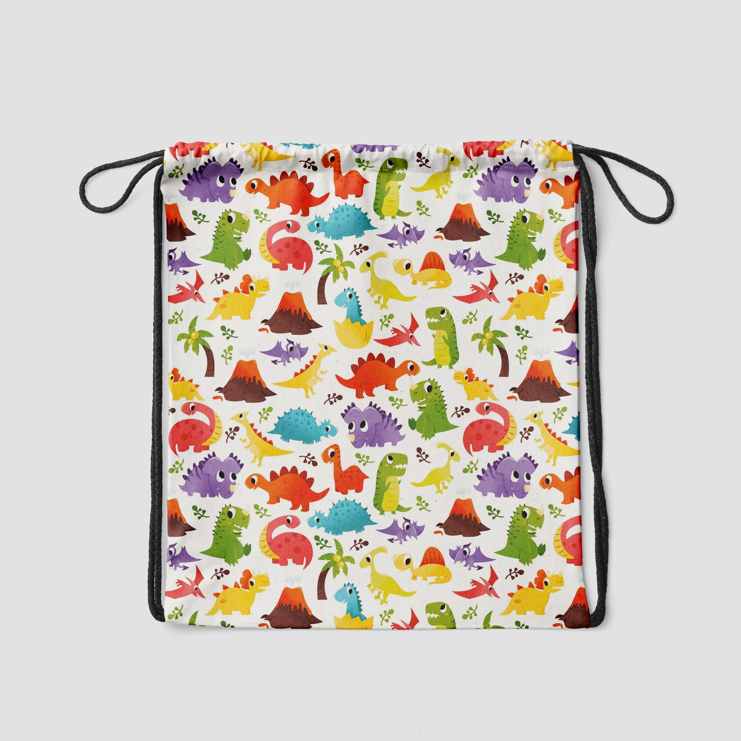 Super Cute Dinosaurs Seamless Pattern Polyester String Backpack Bags for kids for Gym, Yoga, Tuition ,Beach Bag for 4-10 year boys and girls