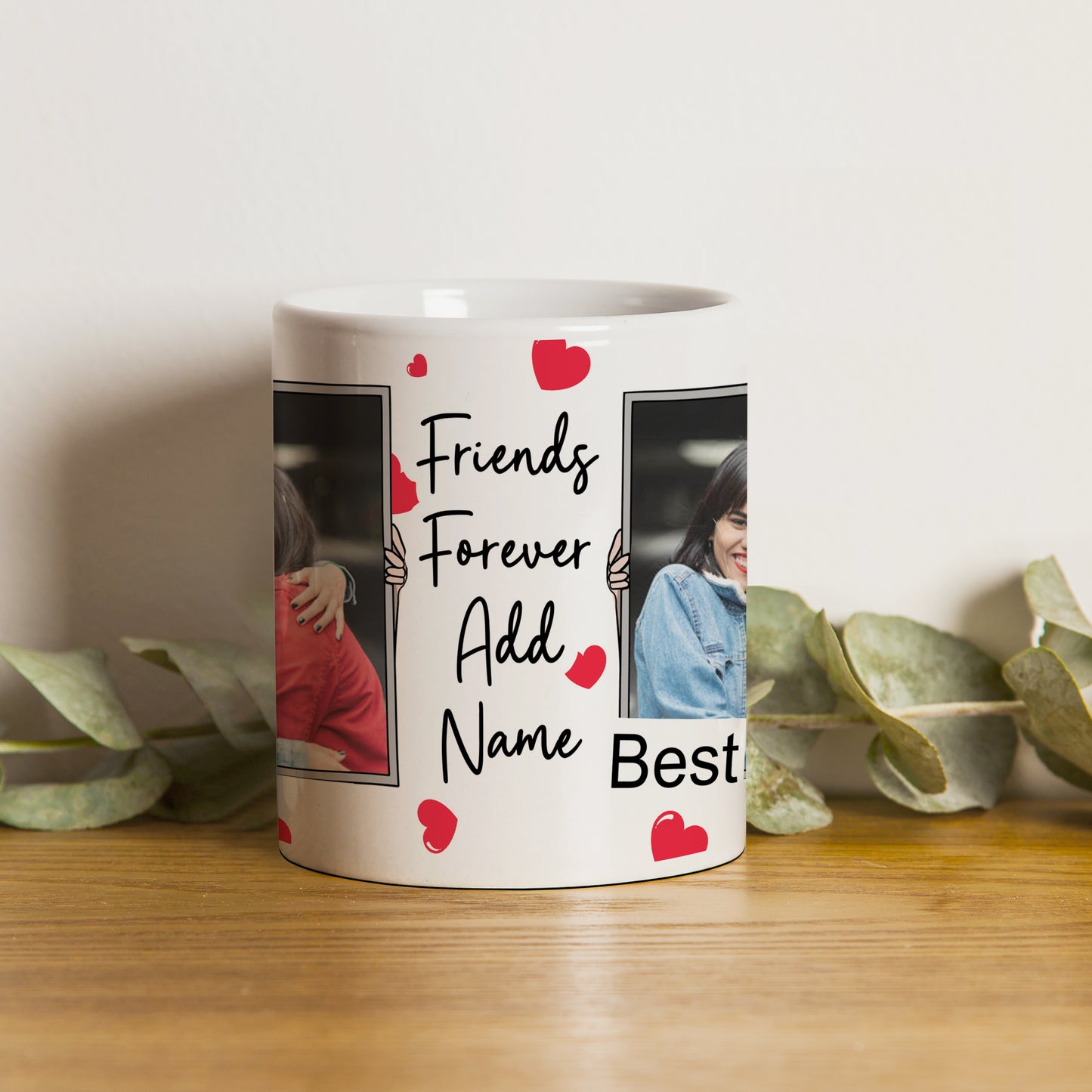 Friend forever customized add two photos magic mug 330 ml Coffee Mug
