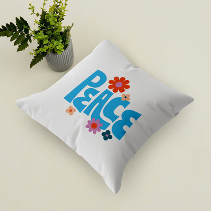 Peace text design Cushion (12x12 inches) Pack of 1