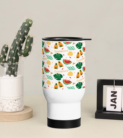Summer fruit pattern Printed 350ML Travel MUG