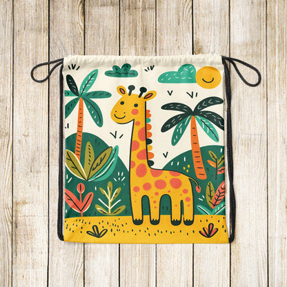 Nursery Painting Wall Art Pattern Polyester String Backpack Bags for kids for Gym, Yoga, Tuition ,Beach Bag for 4-10 year boys and girls