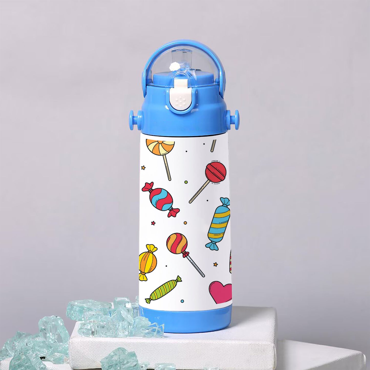 Sweet candy doodles seamless pattern 500ml kids Bottle