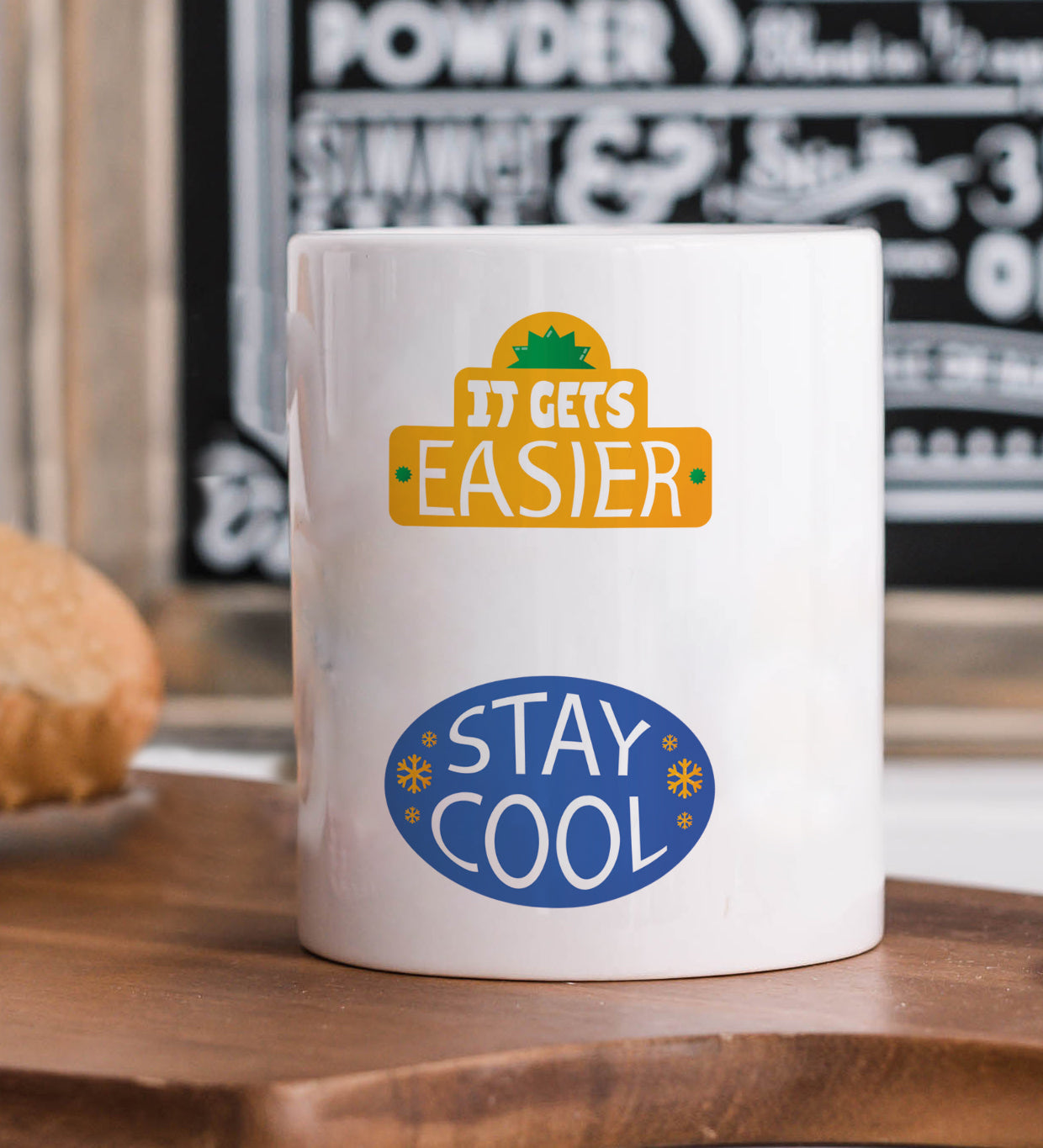 Flat design retro sticker collection White 330 ml Coffee Mug