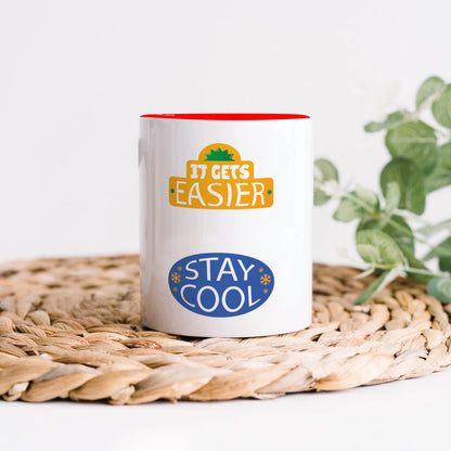 Flat design retro sticker collection Red Handle 330 ml Coffee Mug