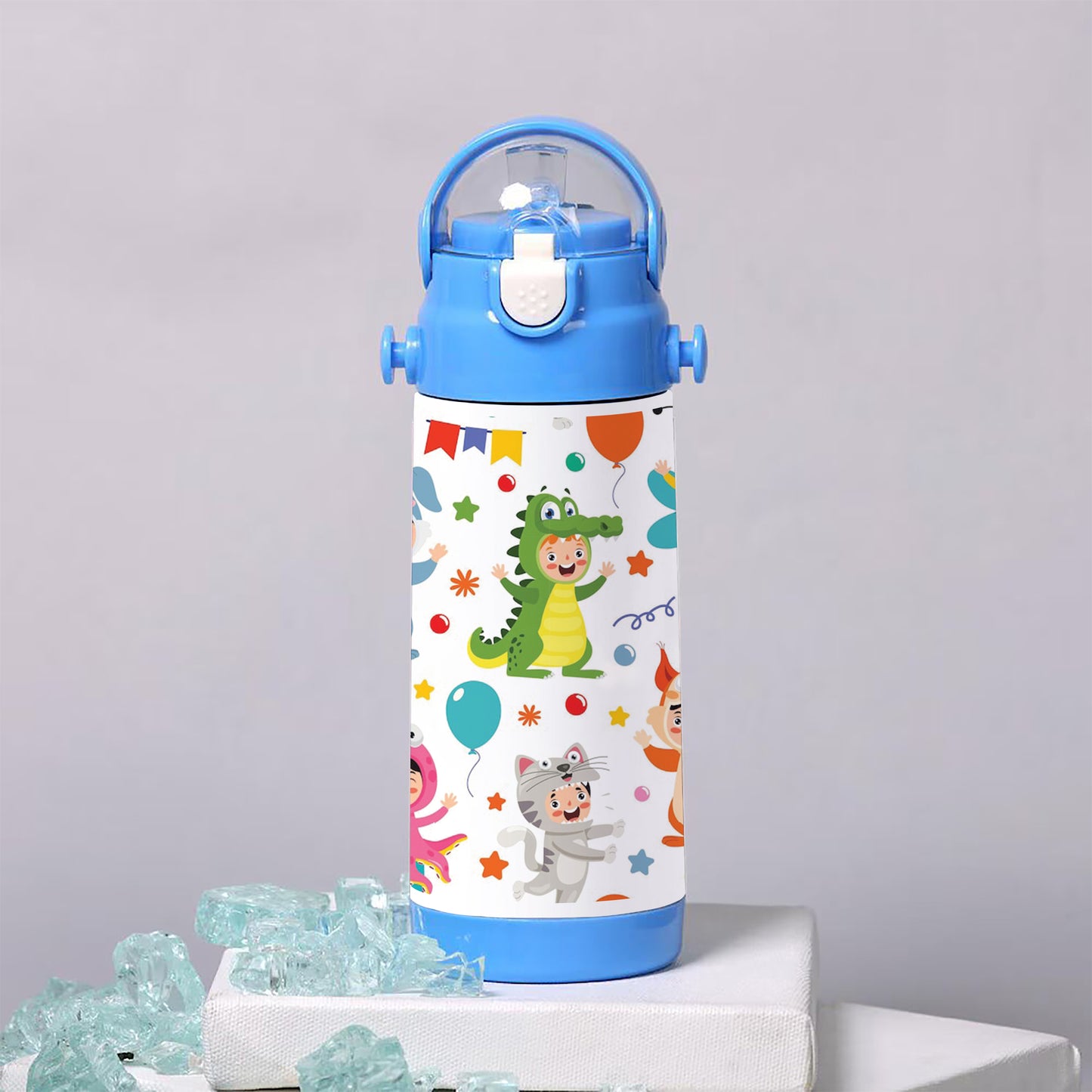 Seamless pattern design with cartoon character 500ml kids Bottle