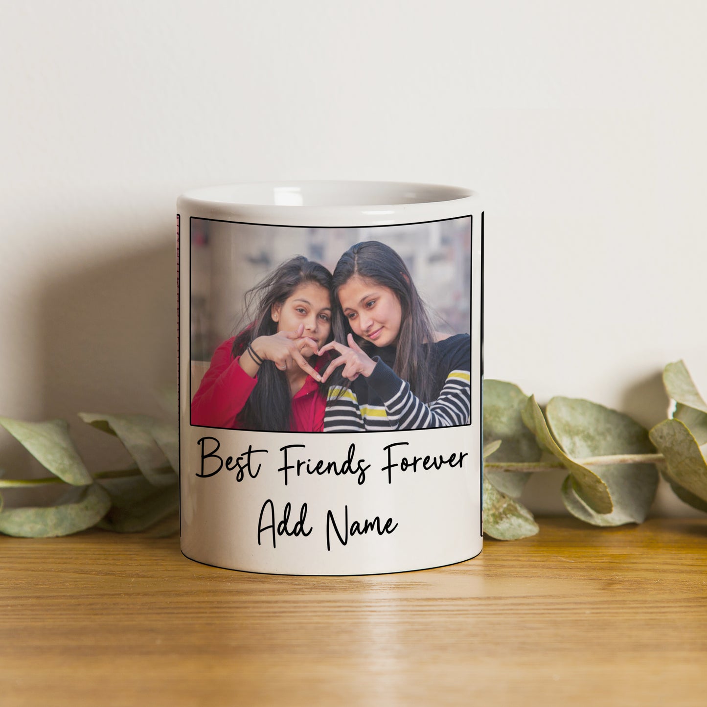 Friend forever personalized add three photos magic mug 330 ml Coffee Mug
