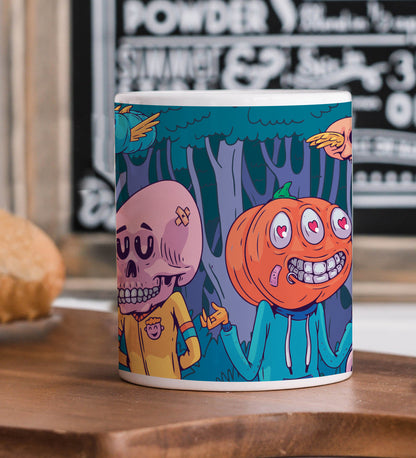 Spooky Art Mug and Keychain Combo 330 ml Coffee Mug