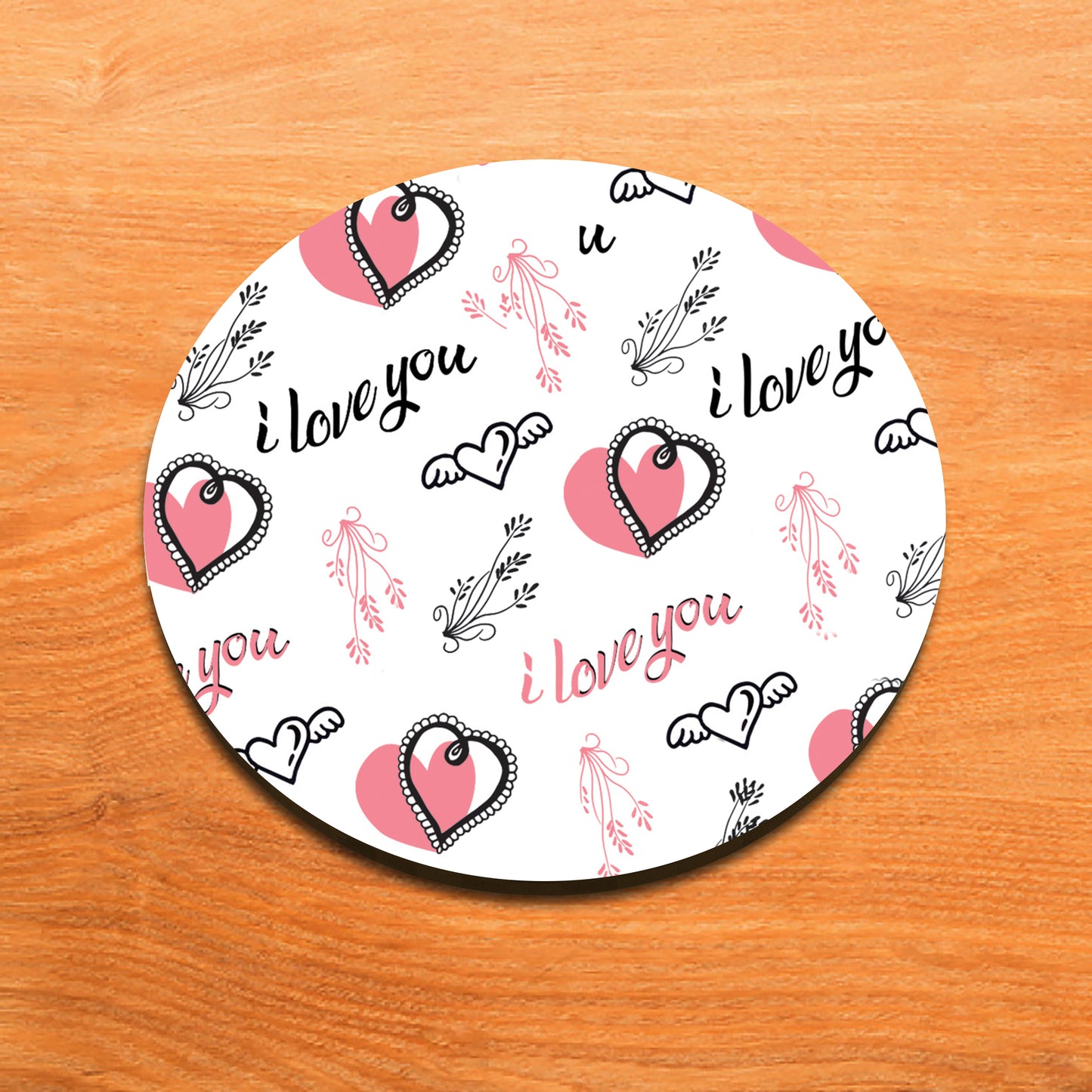 Hand Drawn Valentine Hearts and Plants pattern Mug and Coaster 330 ml Coffee Mug