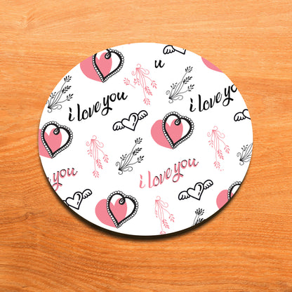 Hand Drawn Valentine Hearts and Plants pattern Mug and Coaster 330 ml Coffee Mug