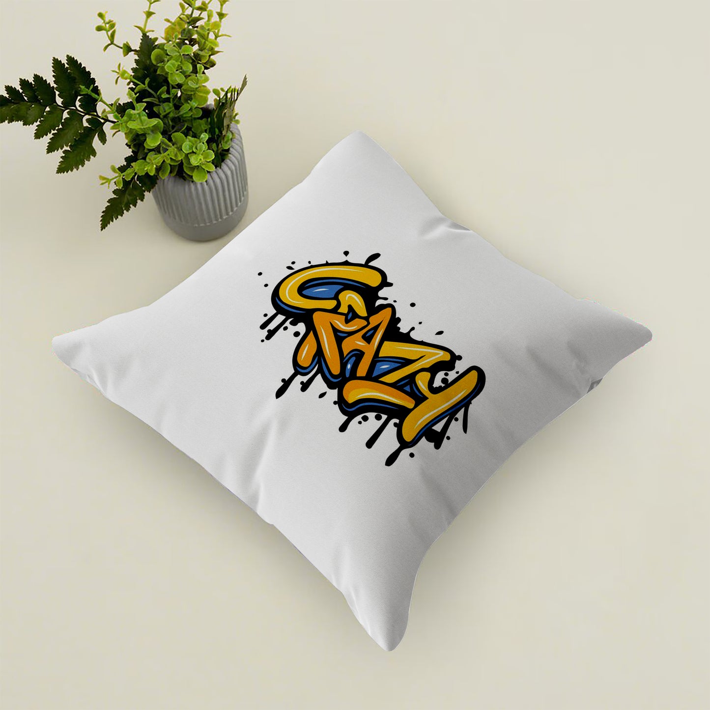 Crazy Text Design Cushion (12x12 inches) Pack of 1