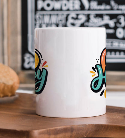 Be happy White Handle 330 ml Coffee Mug