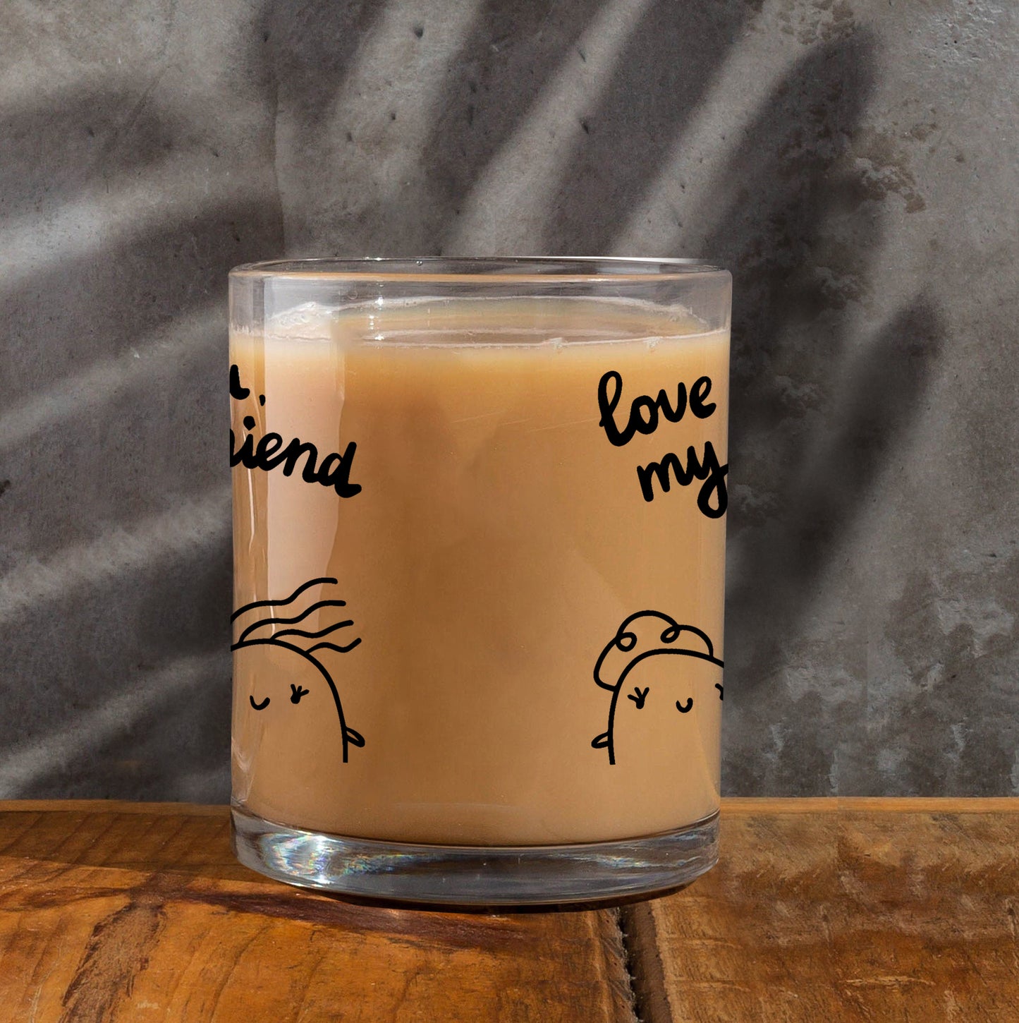 love you my friend Printed Glass Mug