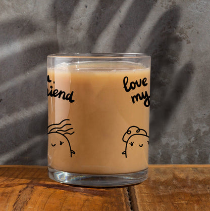 love you my friend Printed Glass Mug