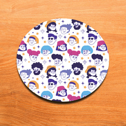 Seamless People Design Mug and Coaster 330 ml Coffee Mug
