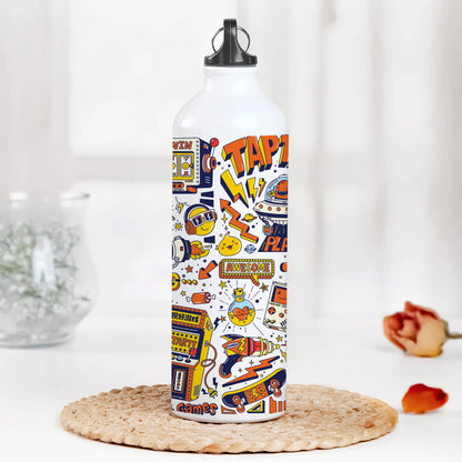 Game city colorfull doodle art Printed Normal Sipper Water Bottle 750 ml For Gym, Yoga, Kids, Boys, Girls, Brother, Sister, Babies, Baby, Workout, Adults