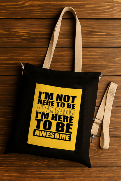 I am not here Printed Women's Girls Cross Body Sling Bag with Extra Front Pocket, College Bag for Girls, Tote Bag for Shopping,Travel