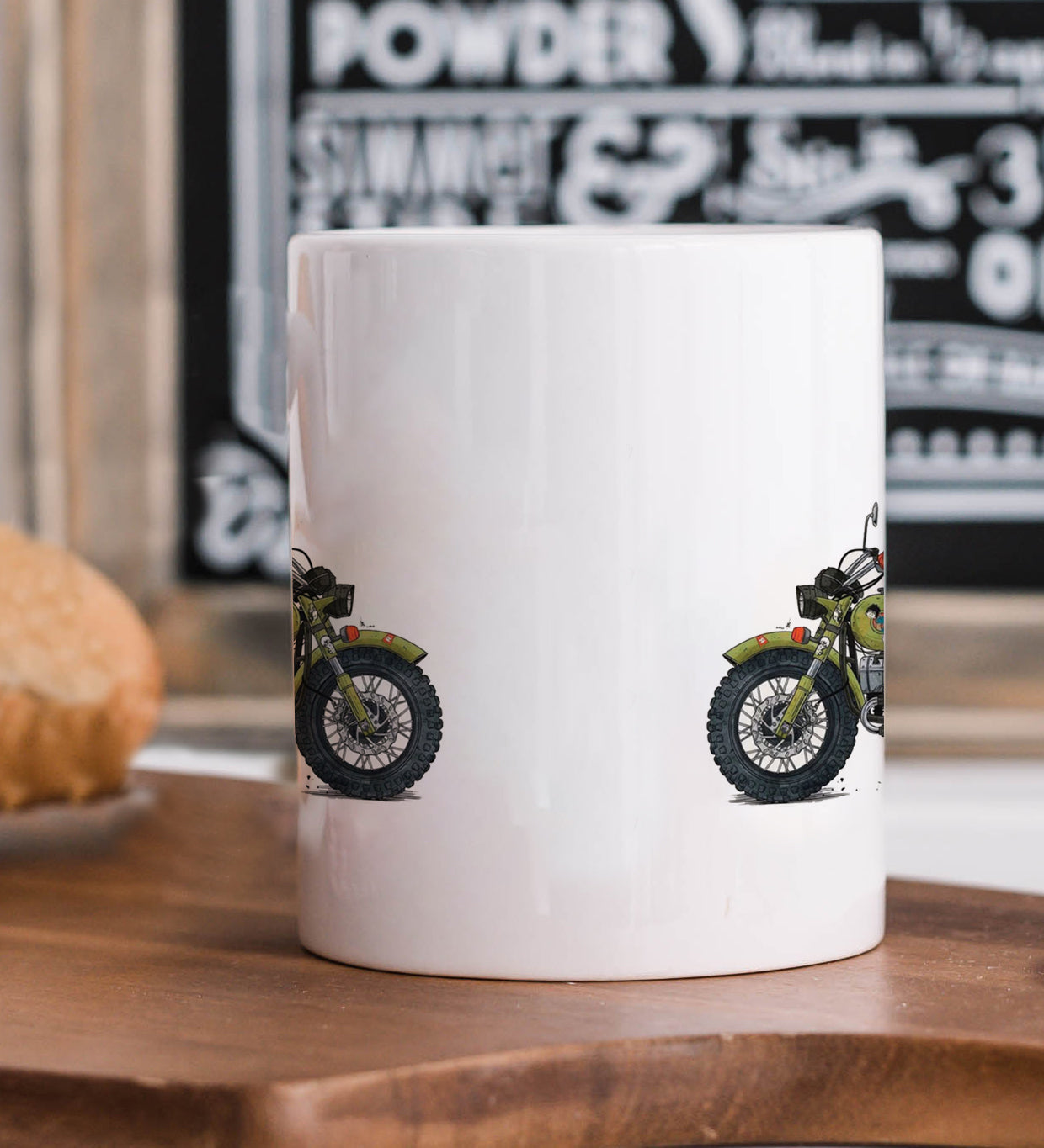 Goku and trunks with bike illustration design Mug and Keychain Combo 330 ml Coffee Mug