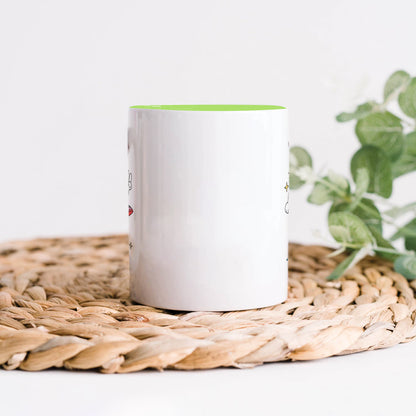 A Cup of joe design Light Green Handle 330 ml Coffee Mug