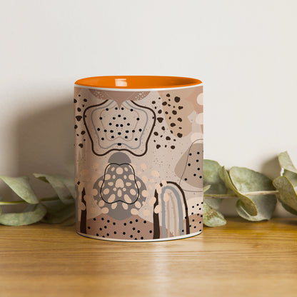 Abstract drawing pattern design Orange Handle 330 ml Coffee Mug