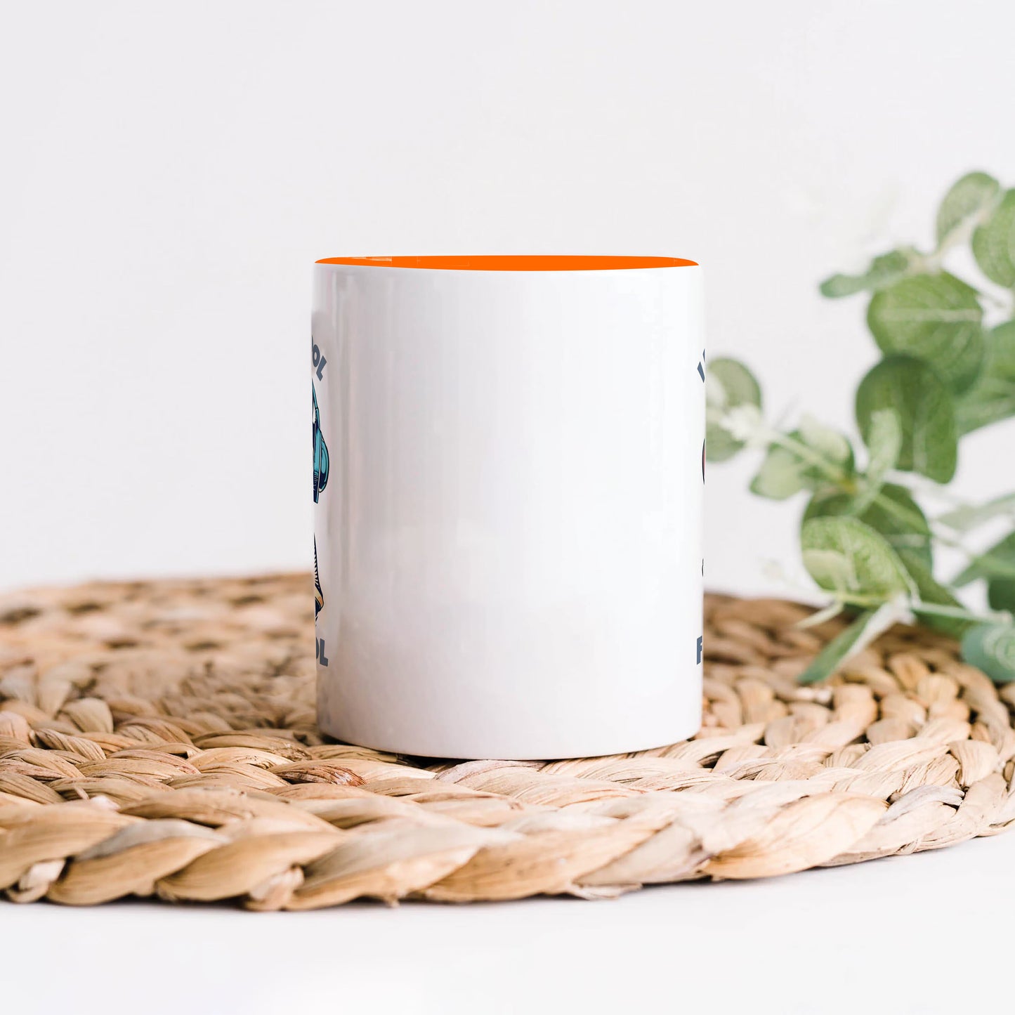 I Am too cool for school design Orange Handle 330 ml Coffee Mug
