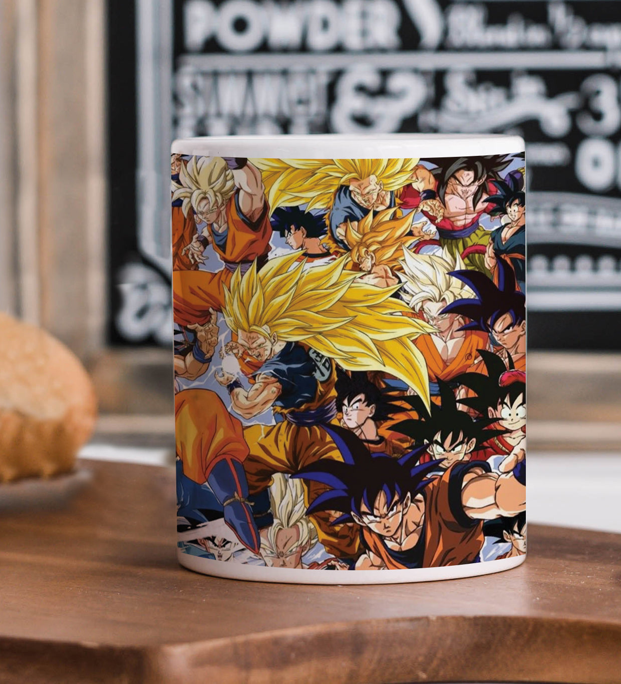 All Goku Forms Design Mug and Keychain Combo 330 ml Coffee Mug