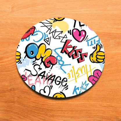 Abstract Seamless Graffiti Art Pattern Mug and Coaster 330 ml Coffee Mug