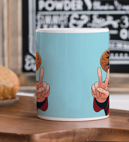 Monkey D. Luffy design Mug and Keychain Combo 330 ml Coffee Mug