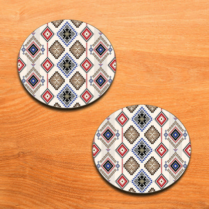 Geometric Ethnic vector pattern Combo Mugs and Coaster(Set of 2 Mugs and 2 coasters) 330 ml Coffee Mug