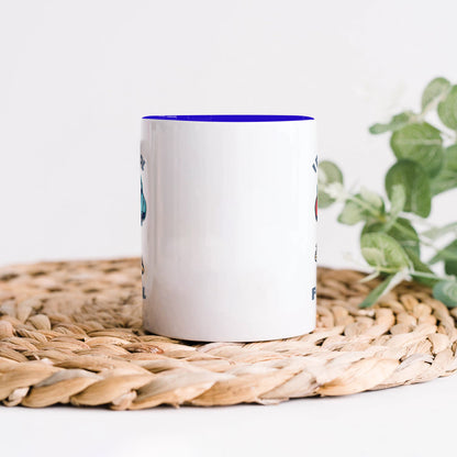 I am too cool for school design  Dark Blue Handle 330 ml Coffee Mug